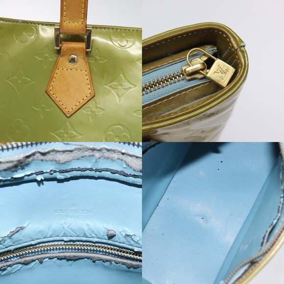 LOUIS VUITTON Monogram Vernis Houston Hand Bag Baby Blue M91005 - Picture 11 of 13